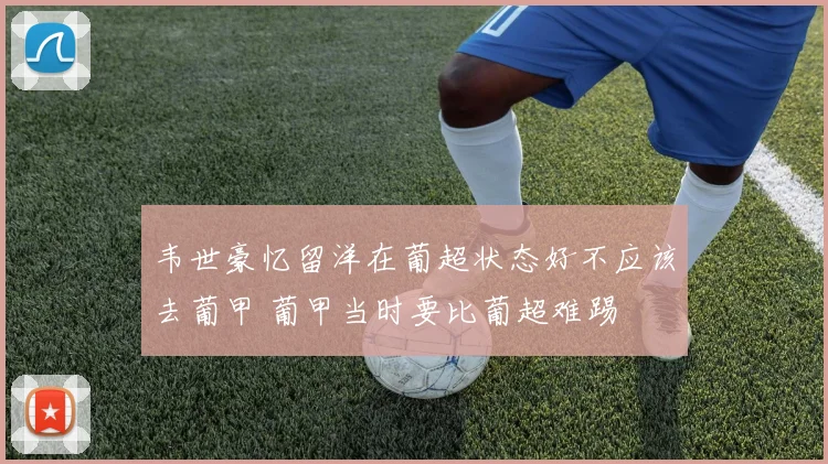 韦世豪忆留洋在葡超状态好不应该去葡甲 葡甲当时要比葡超难踢